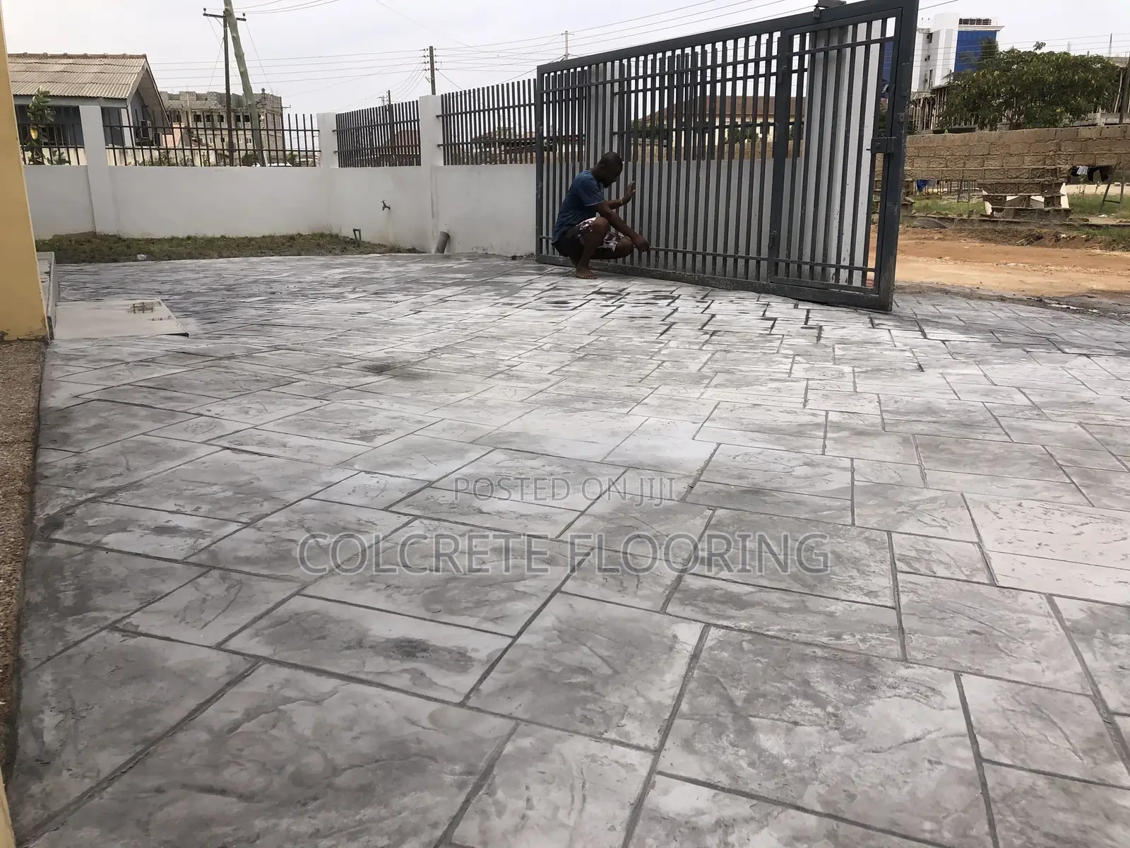 Bordered Stain Stamped Concrete