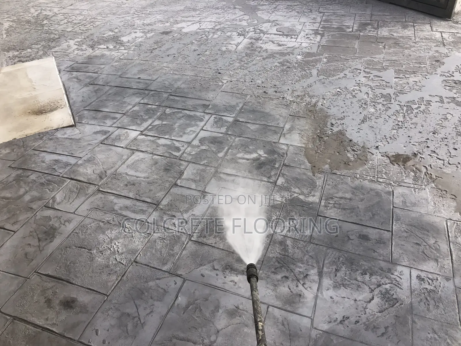 Bordered Stain Stamped Concrete