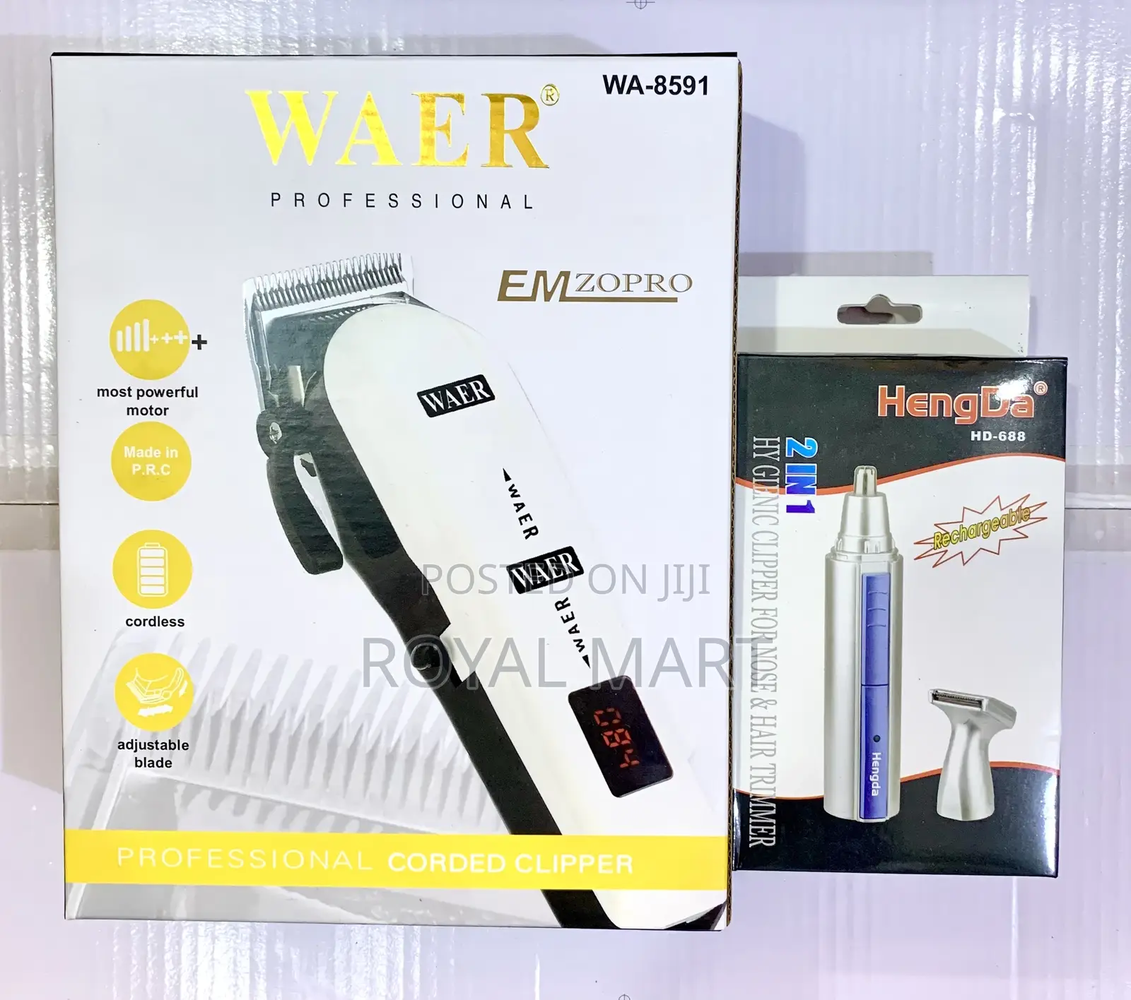Waer Professional Hair Clipper + 2in1 Nose Shaver