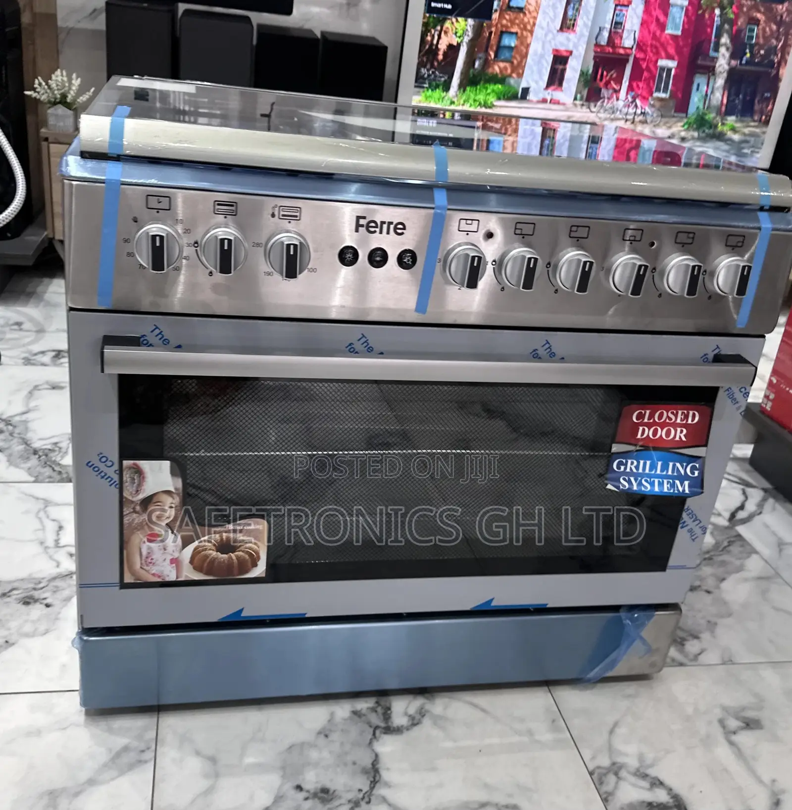 2 Electric 4 Gas Burner Ferre Oven With Grill 60x90