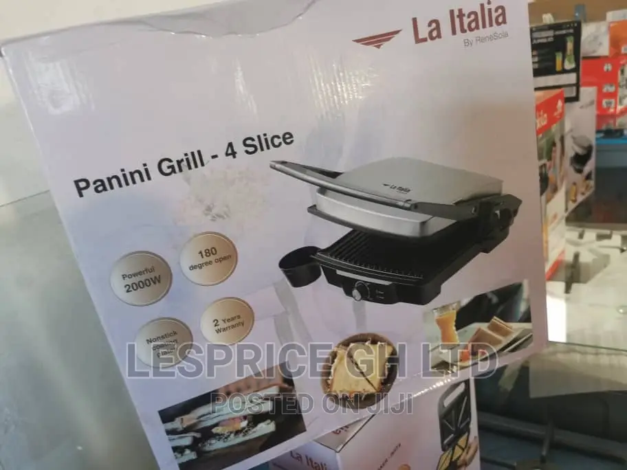 La Italia 2000w Panini Grill Maker