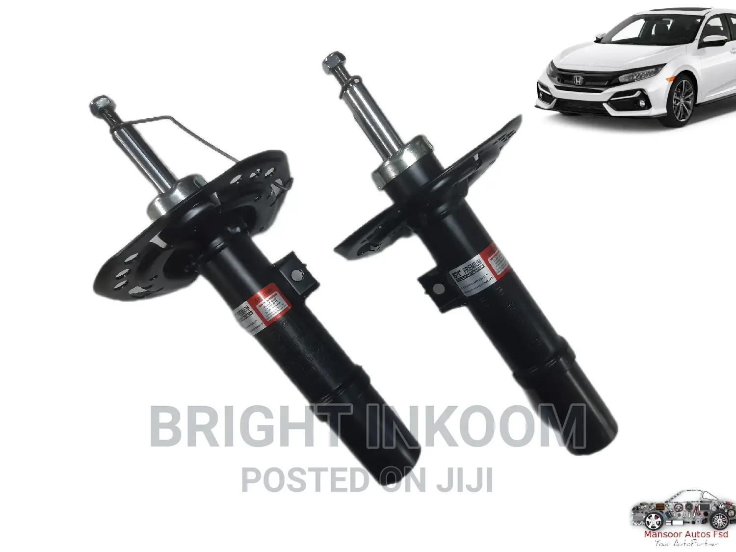 Honda Civic 2017 2018 2019 2020 Front Shocks