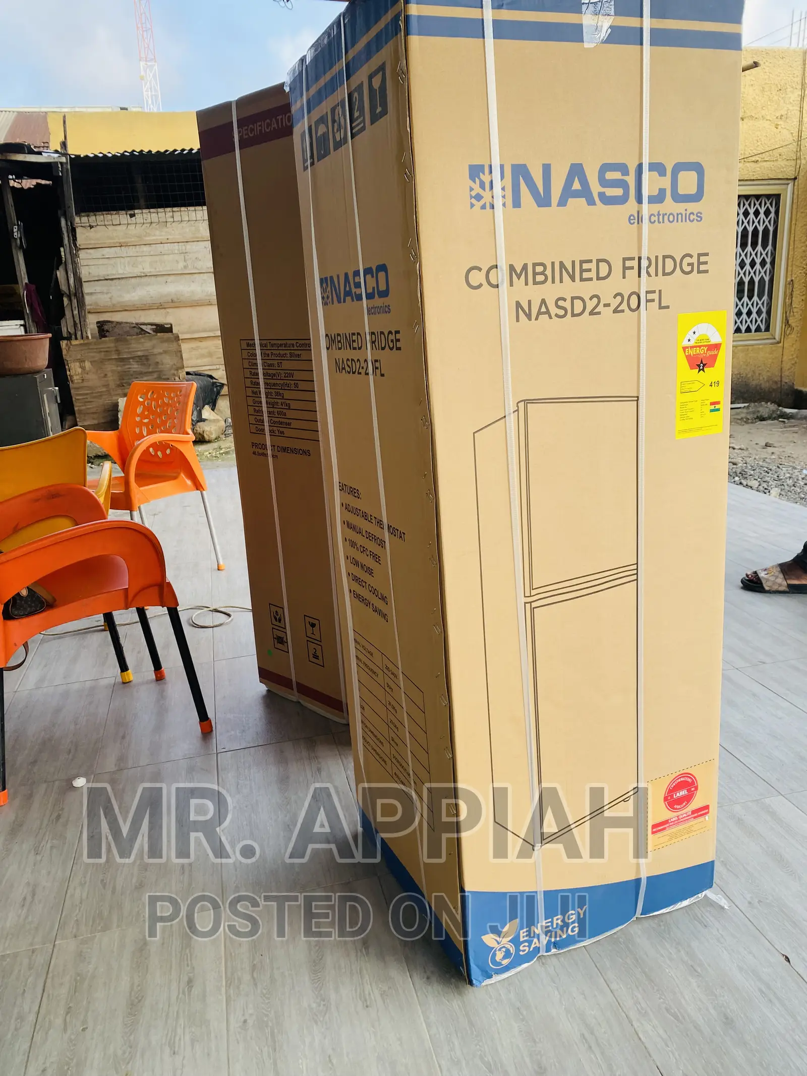 Stainless Steel NascoDouble Door Refrigerator Nascod2-20fl