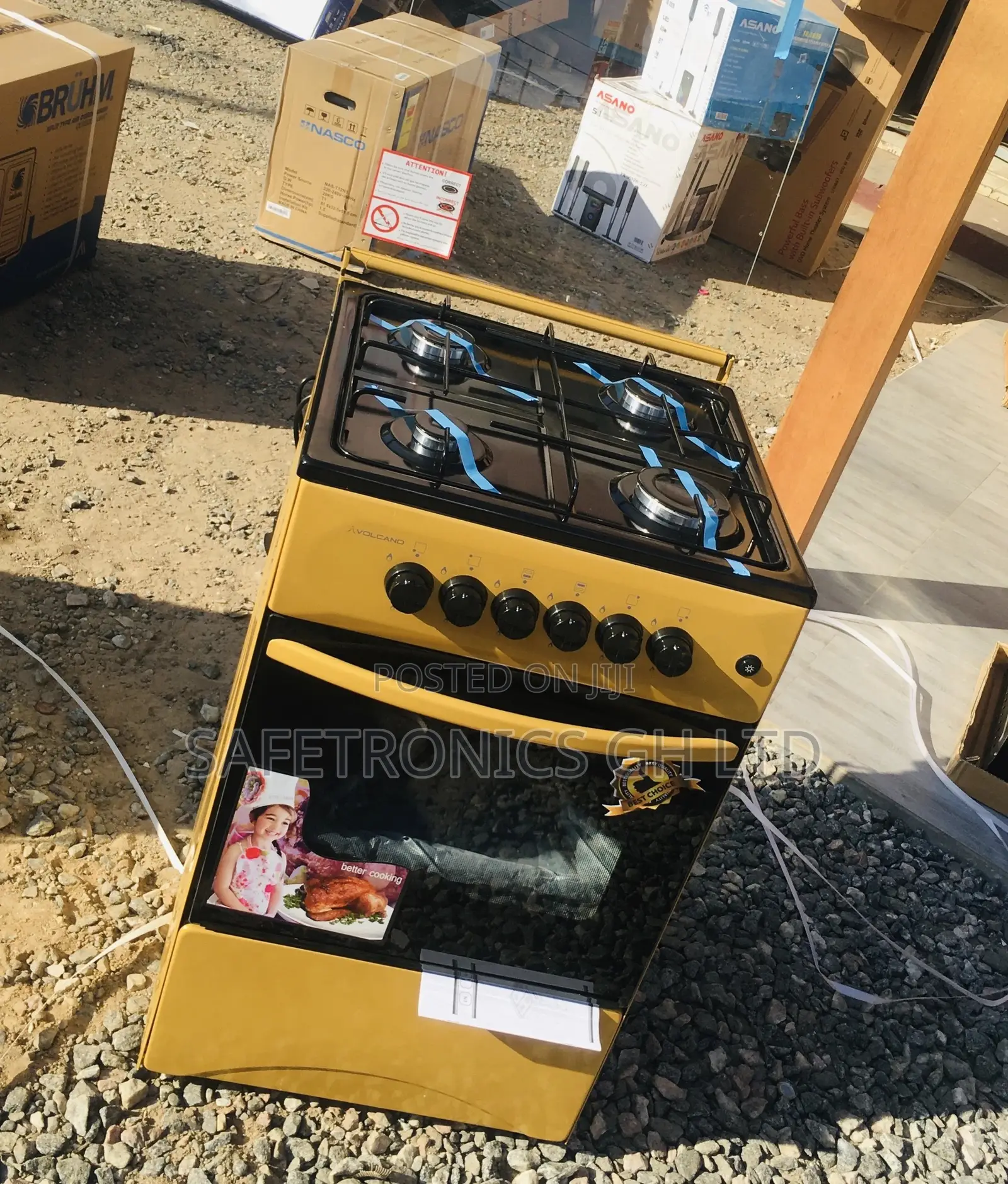 Purchase Gold 4 Gas Burner Volcano Oven With Grill Cooker