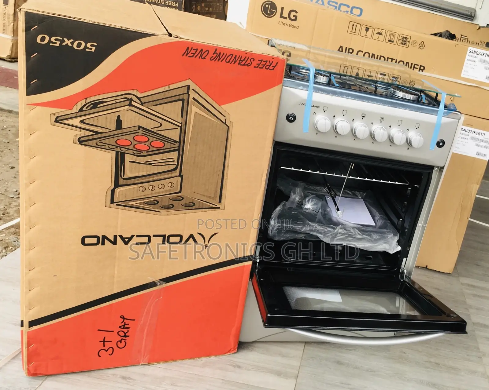 Rotisserie Sliver 3 Gas 1 Electric Burner Oven With Grill