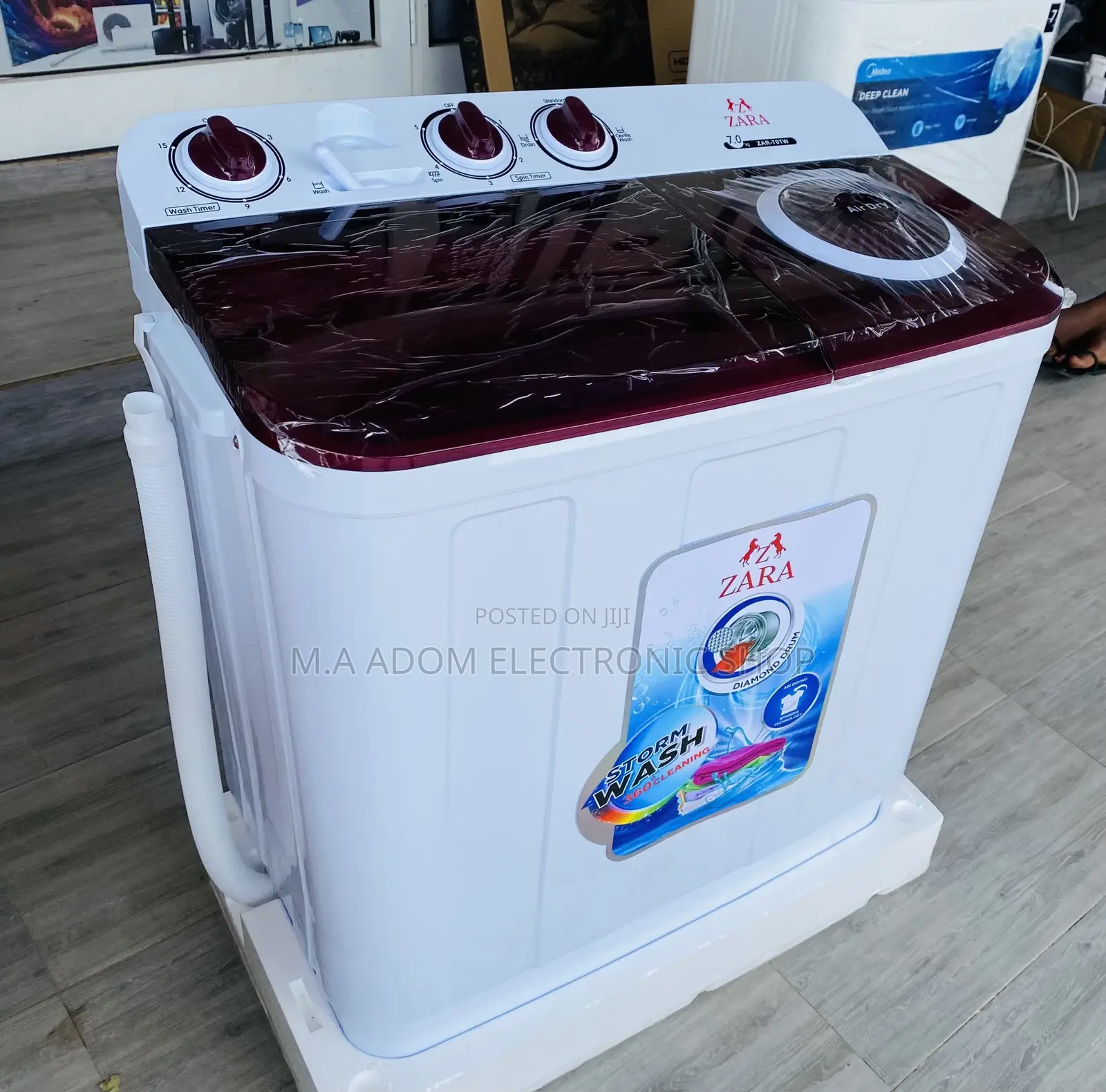 High Quality Zara 12kg Top Load Washing Machine(Red/White) 