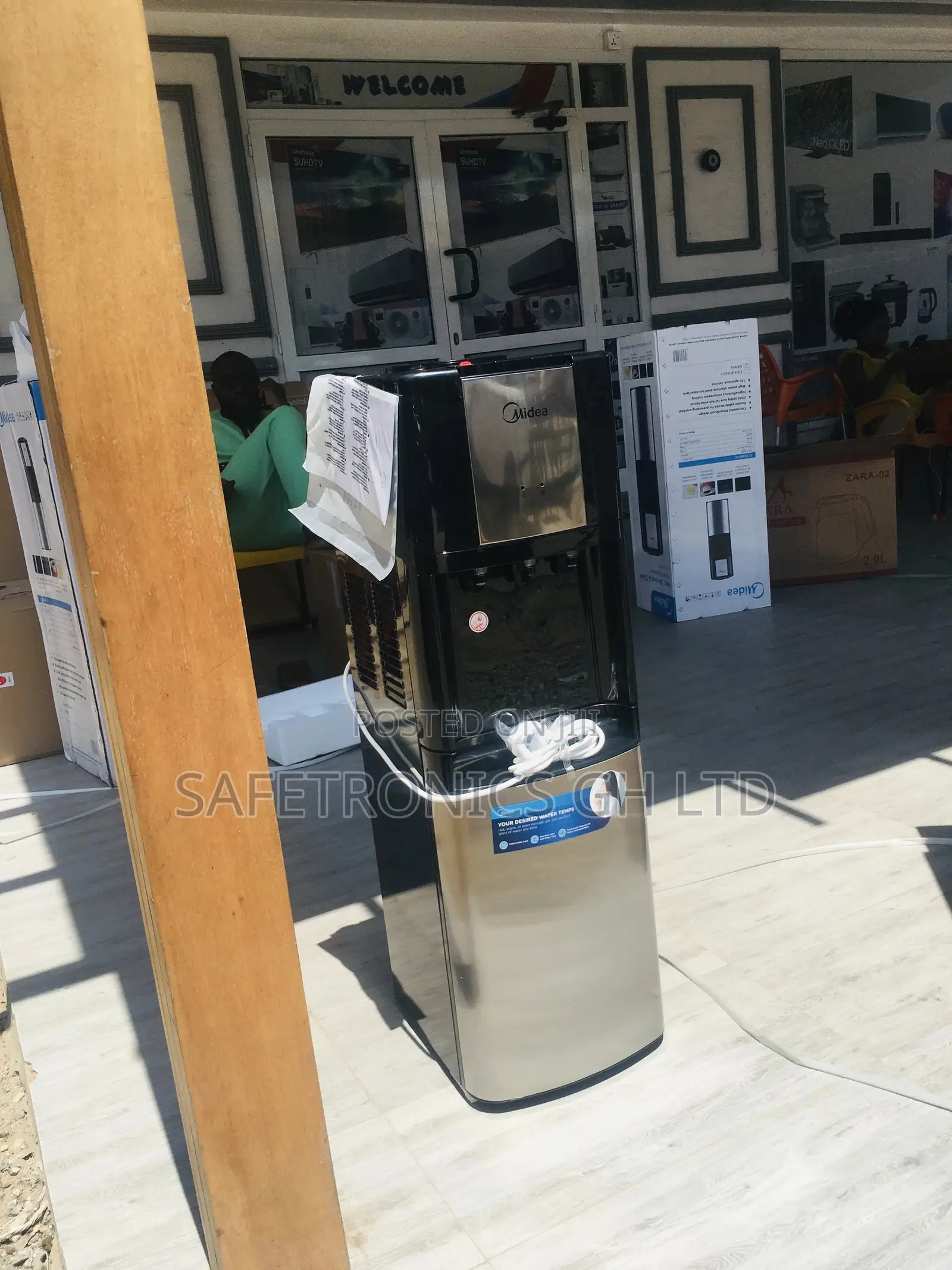 Neatly Sealed Midea Hot/Cold Water Dispenser Black/Sliver 