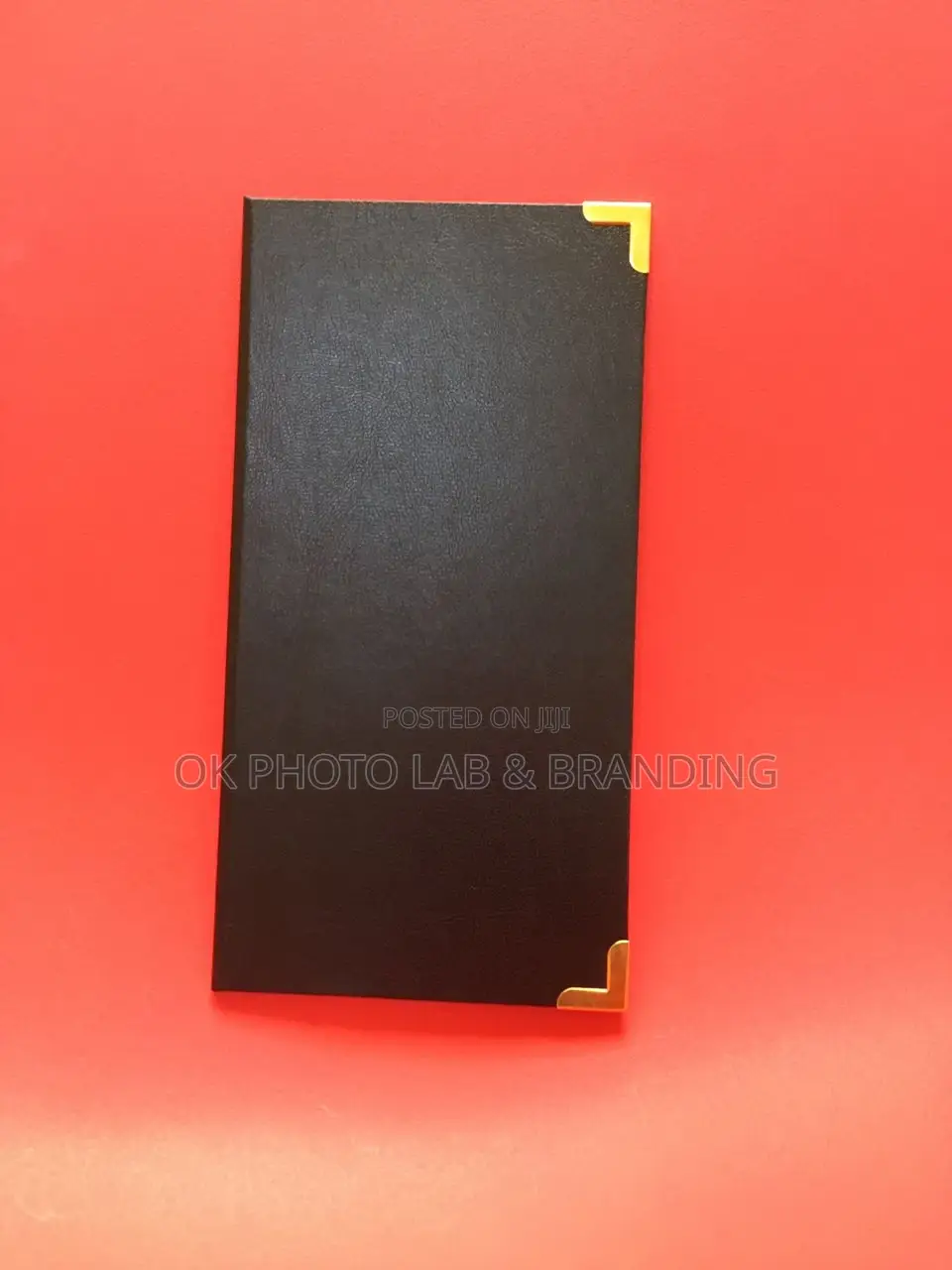 Elegant Single Pouch Receipt Holder With Gold Borders