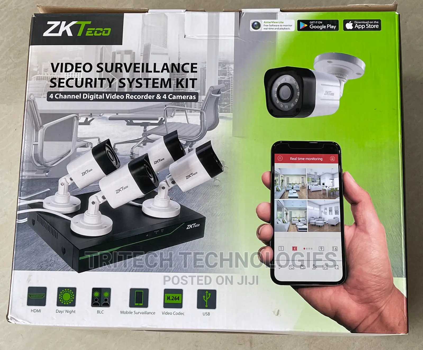 Zkteco 1mp (720P) 4ch Complete KIT With 500gb HDD