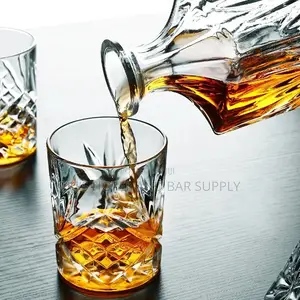 Crystal Whisky Decanter With 4pcs Whisky Glasses