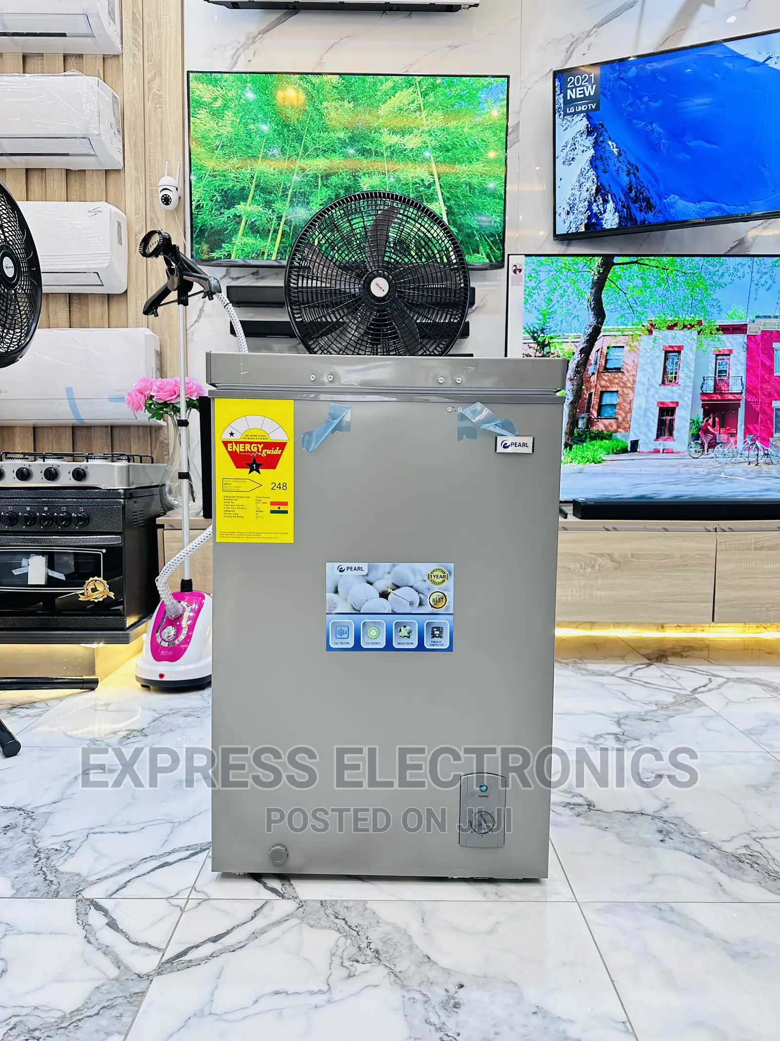 Strong  Durable Chest Freezer Single Door 100L Pearl