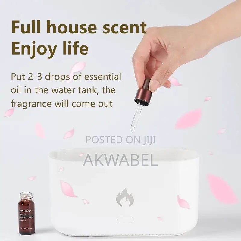 300ml Flame Aroma Humidifier + 1 FREE 10ml Essential Oil