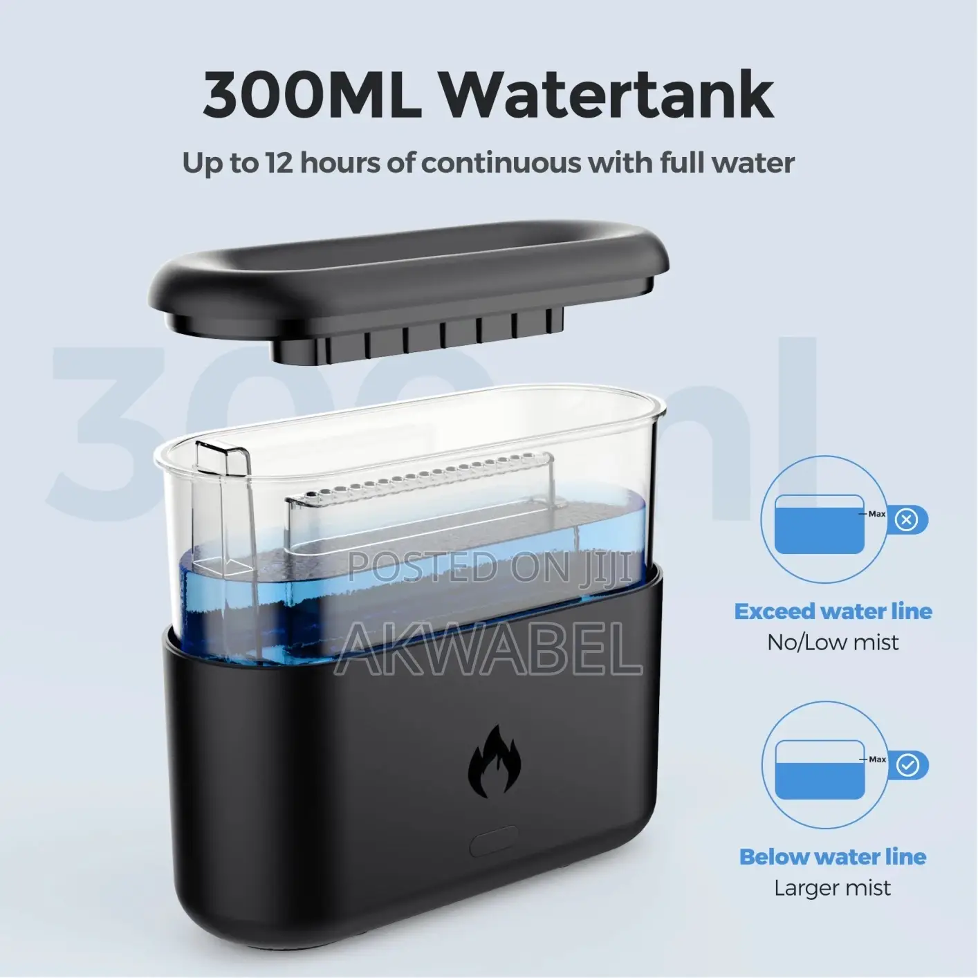 300ml Flame Aroma Humidifier + 1 FREE 10ml Essential Oil