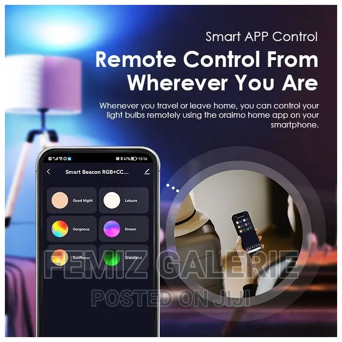 Oraimo Smart Bulbs With RGB Light With App Control