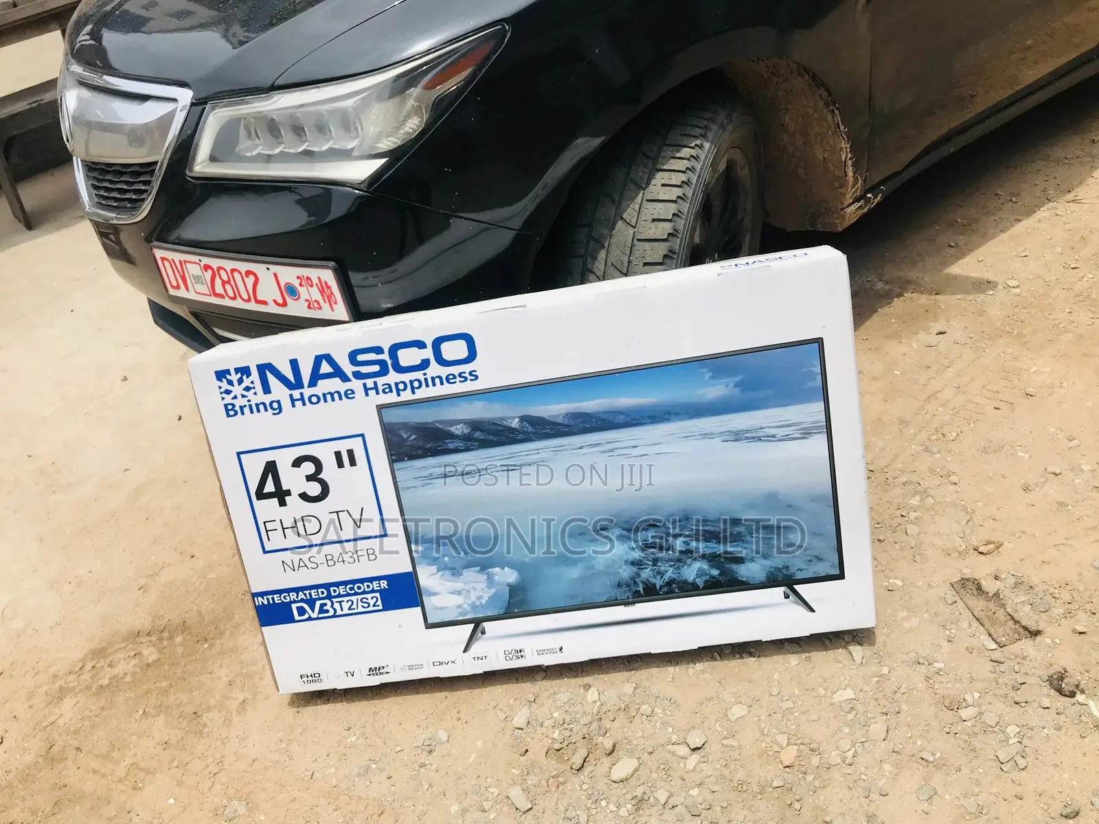 Digital Black Nasco 43 Inches Glossy LED Satellite Tv