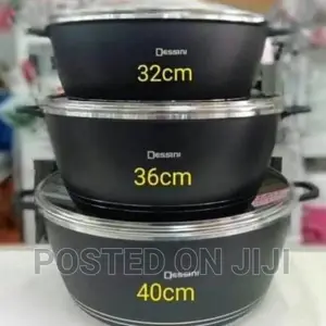 Dessini Non-stick Cast-iron Cooking Pot 3pcs Set Big Size