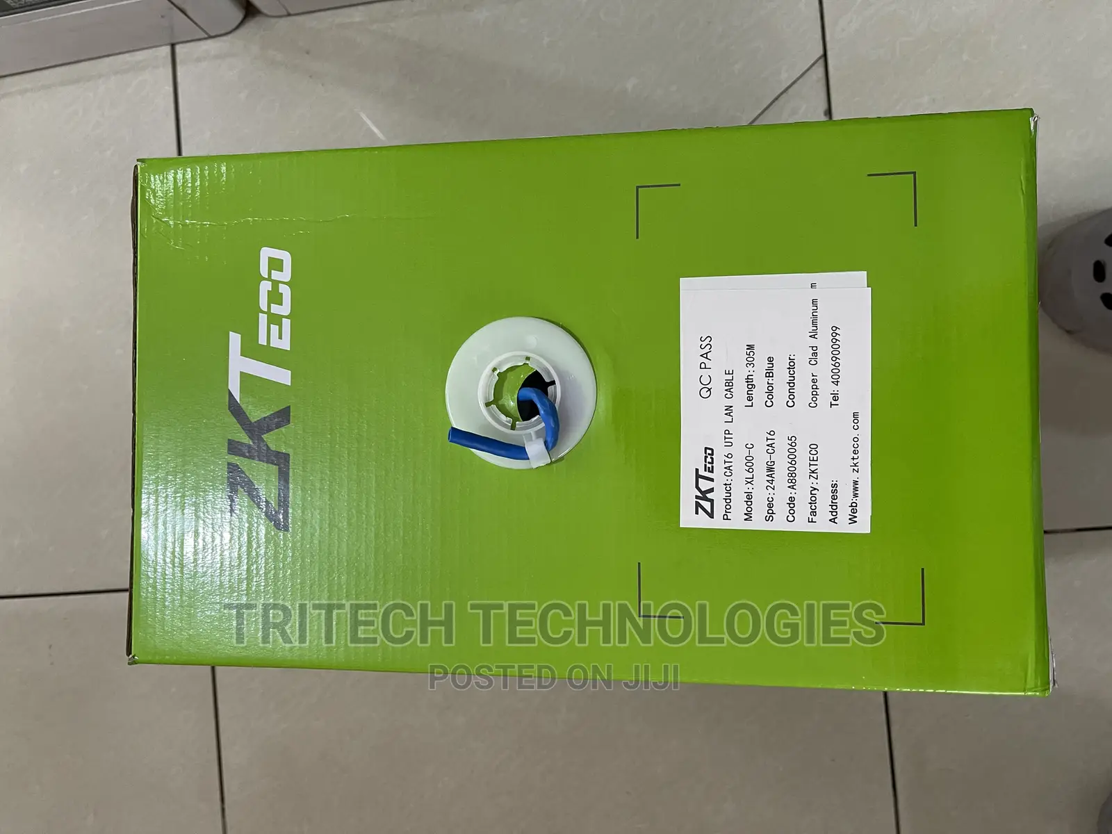Zkteco Xl600-CPR Cat 6 305m Network Utp Twisted Pair Cable