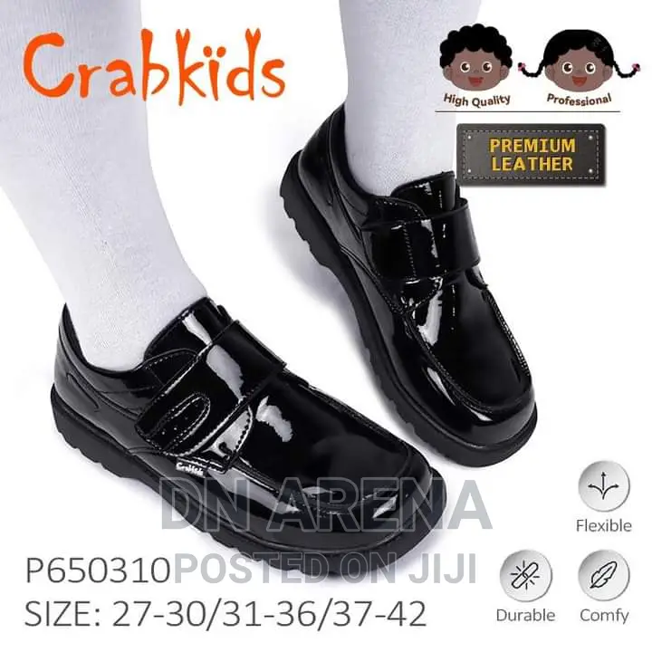 Premium Patent Leather Boys Black Shoes Size 26 to 42