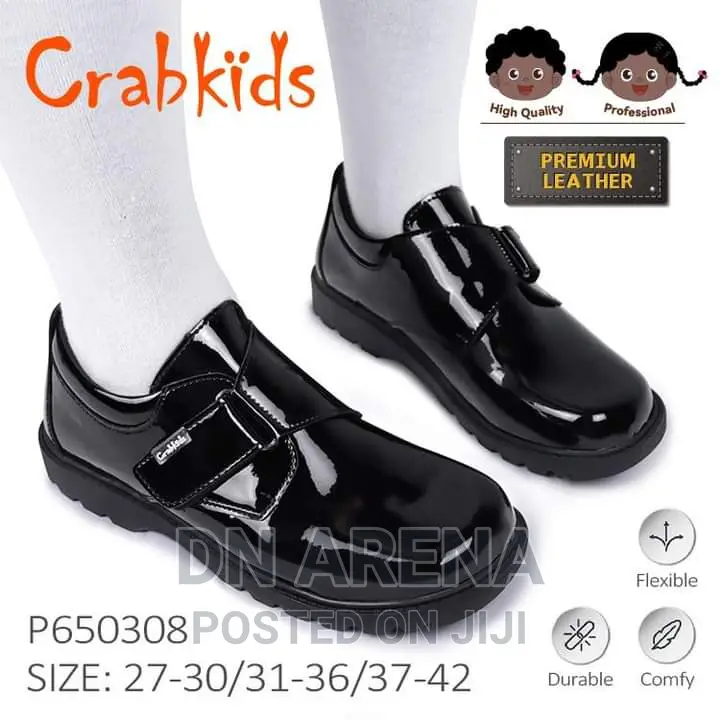 Premium Patent Leather Boys Black Shoes Size 26 to 42
