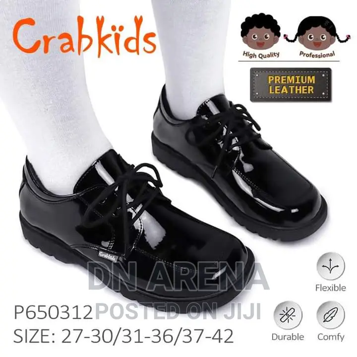 Premium Patent Leather Boys Black Shoes Size 26 to 42