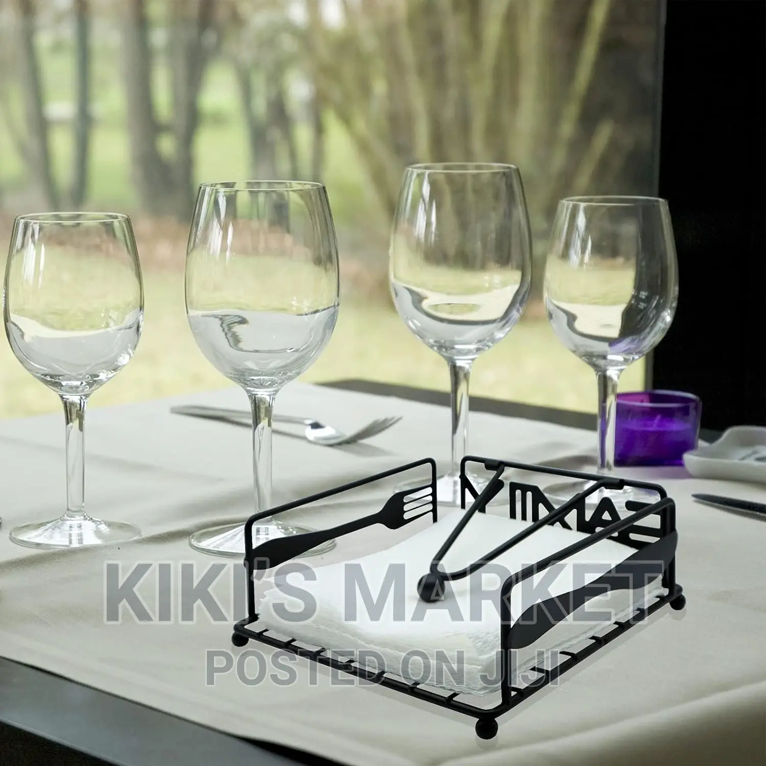 Black Metal Napkin Holder