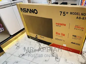 High Quality Asano 75 Inch Smart LED Tv(Black)