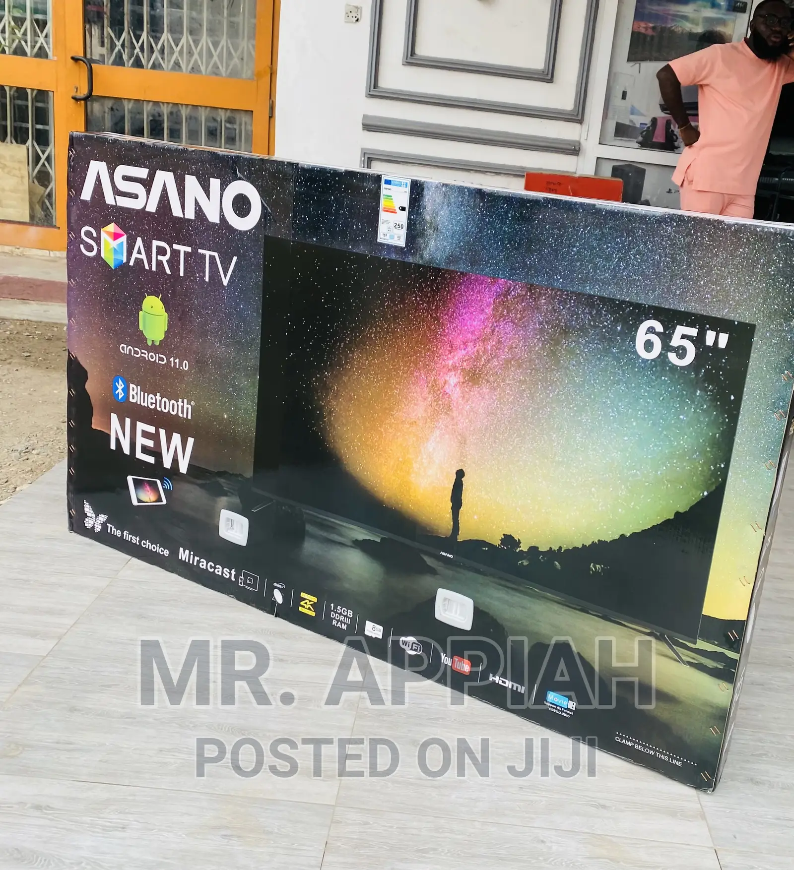 Brand New Asano 65” Uhd Smart + Bluetooth LED Tv(Black).