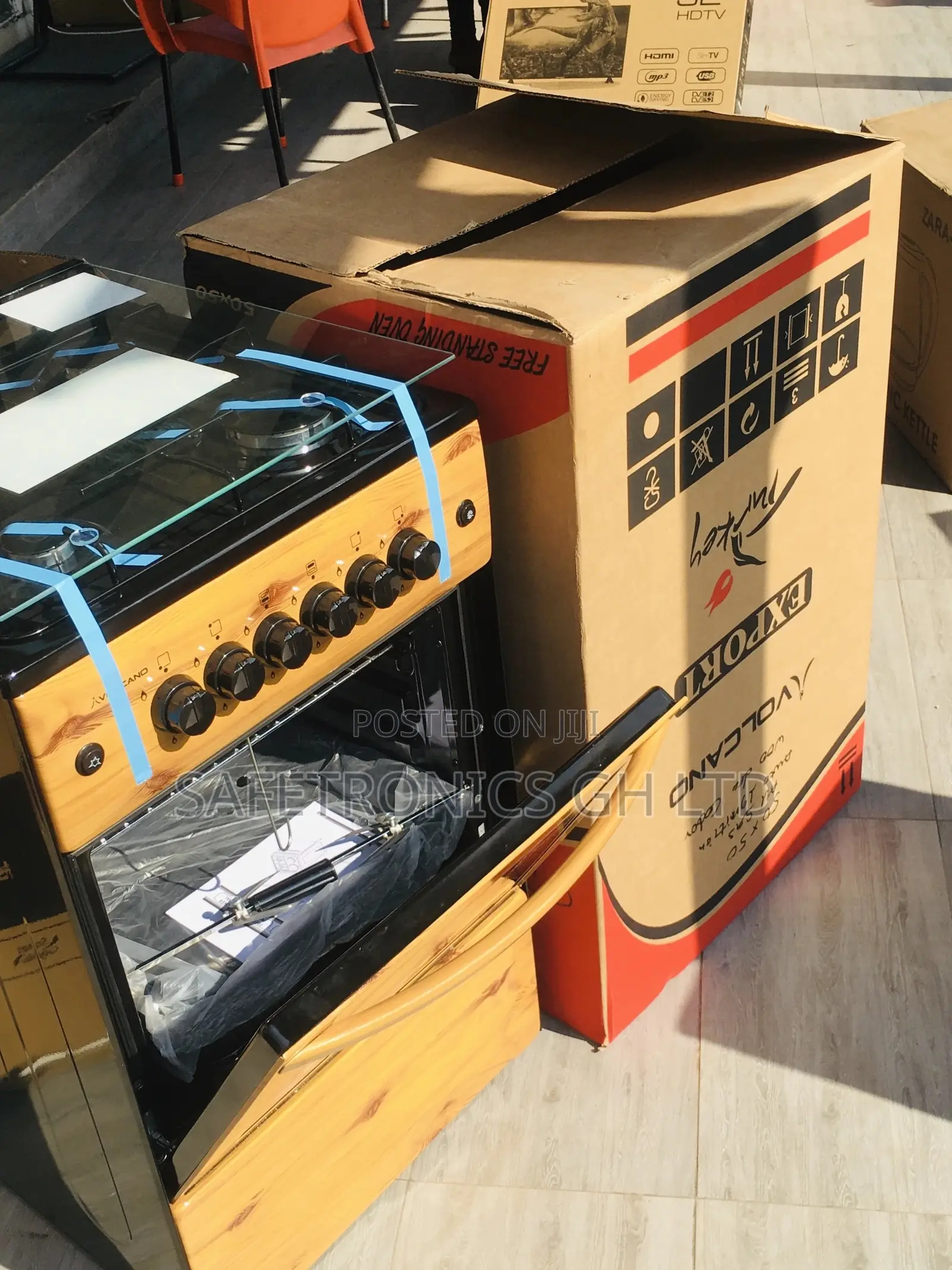 Oven With Grill 50x50 Wooden Volcano 4 Gas Burner 