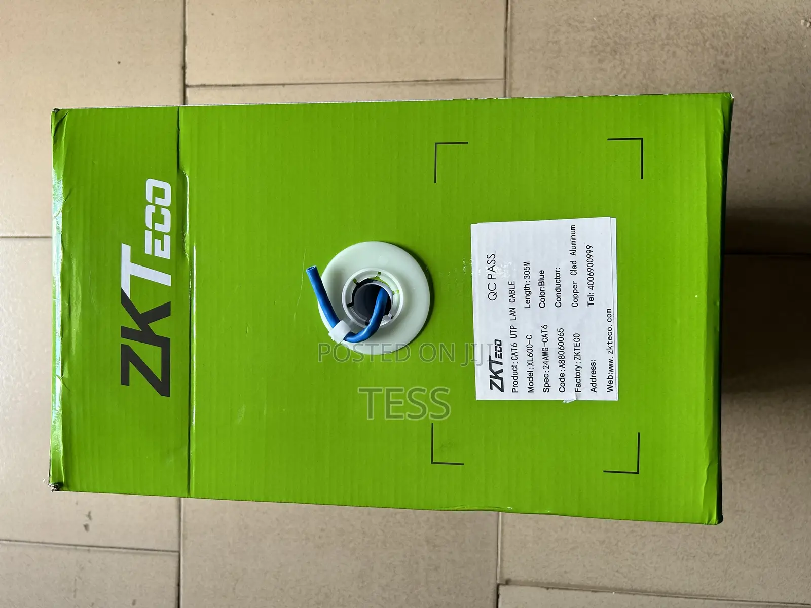 Cat6 Cable Zkteco 305m Utp 24awg Copper Clad Aluminum