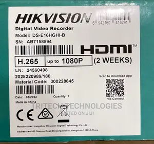 Hikvision Ds-e16hghi-b 16ch 1080P Edvr 1U H.265 With 1tb SSD