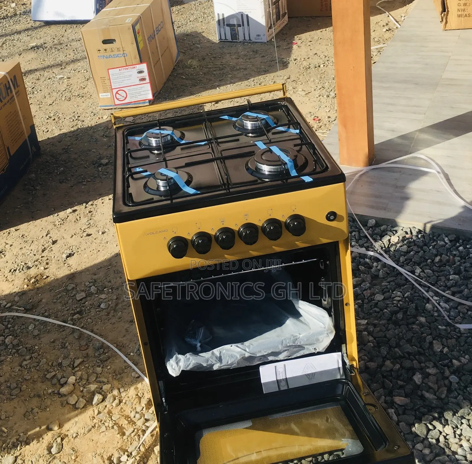 Gold Volcano 4 Burner Cooker 50x50  Oven With Grill