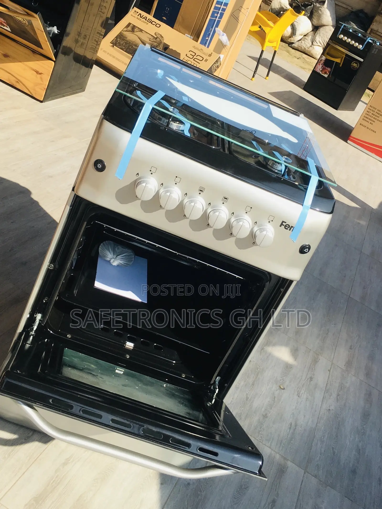Ferre 50x55 Gas Cooker Oven With Grill 4 Burner Cooker