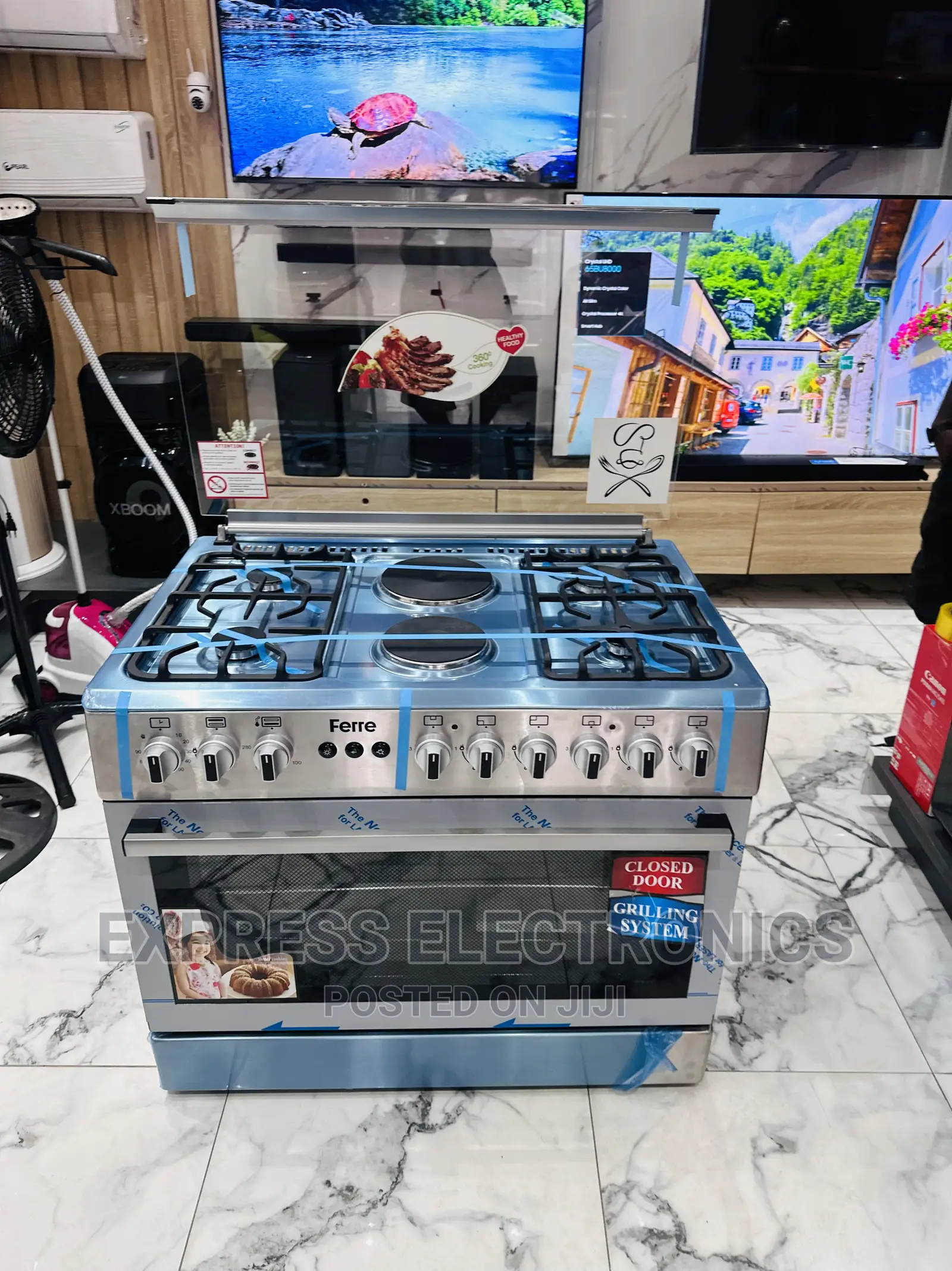 Flame  It Up With 4-2 Stove Gas Electric Cooker Rotisserie