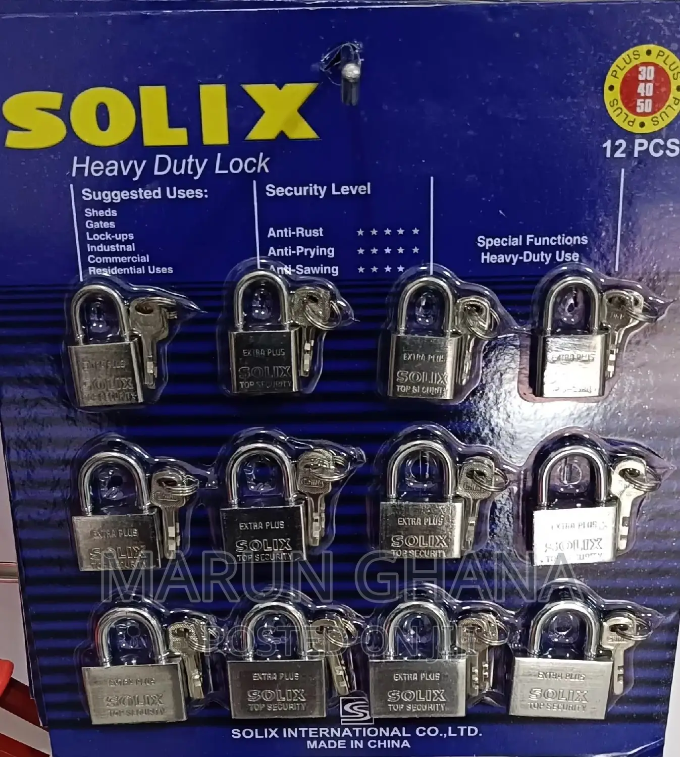 Padlock 30/40/50mm Silver 12 Pcs- Solix