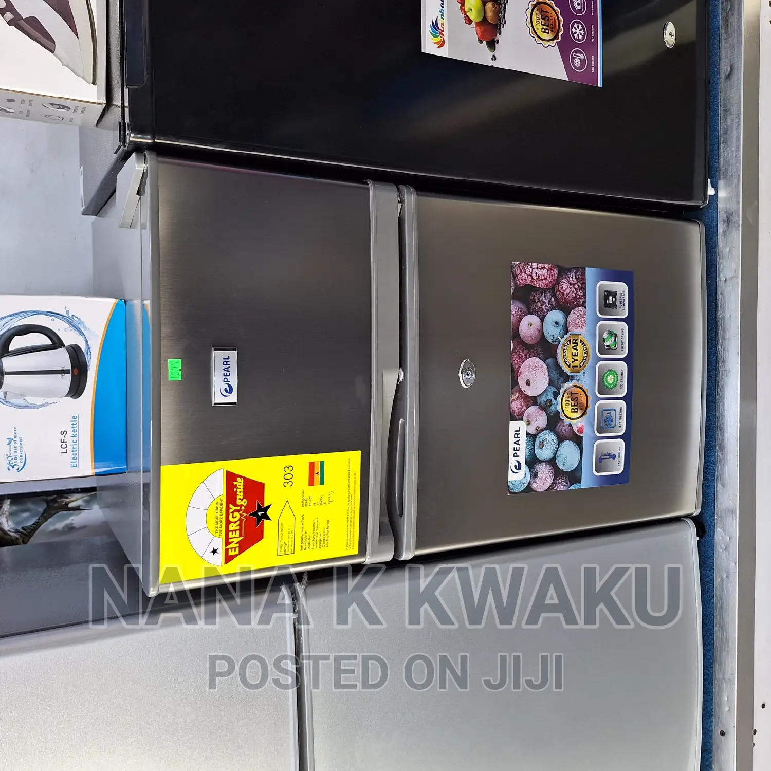 Quality Pearl Pf10 Double Door Fridge With Top Freezer