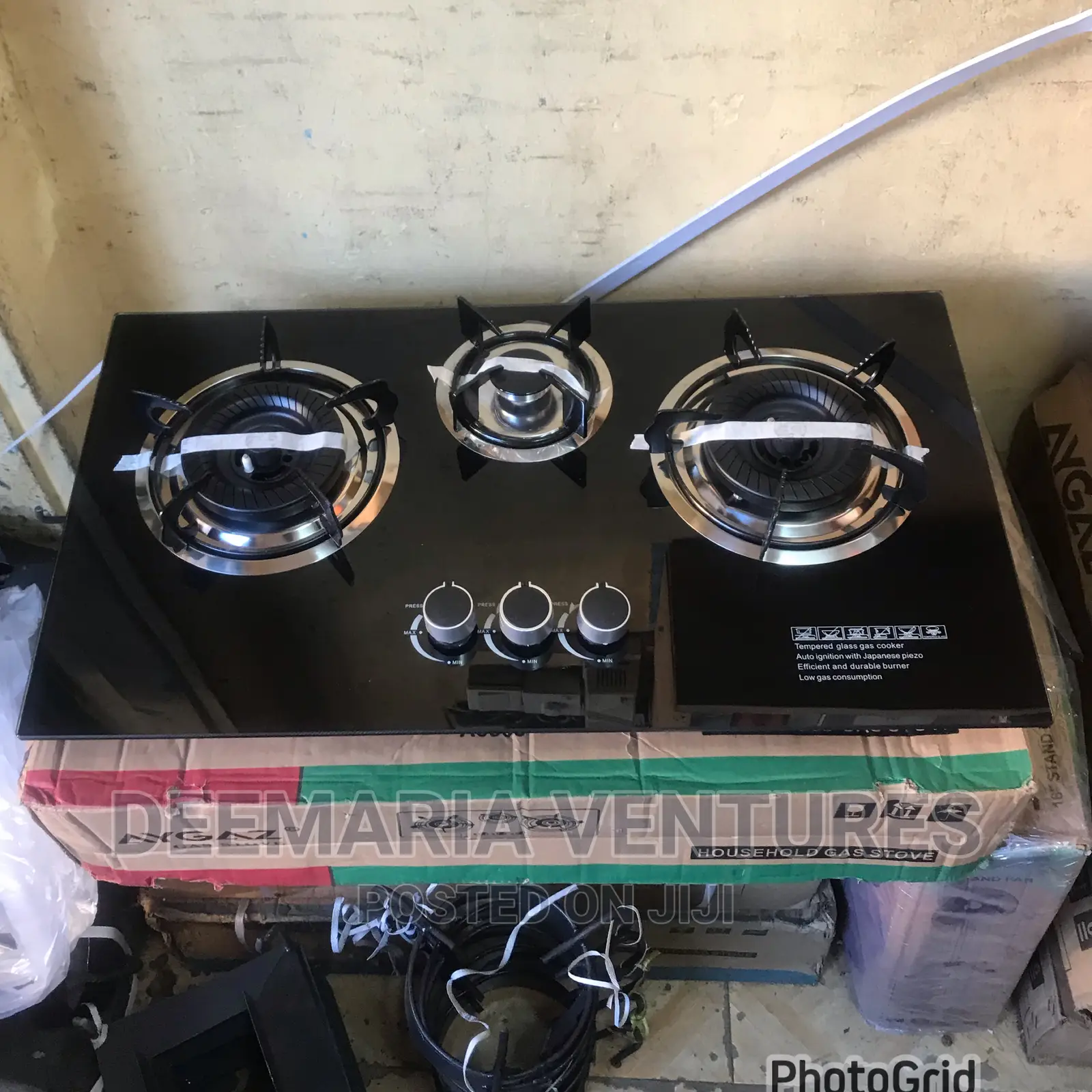 AYGAZ Built in 3 Burner Auto Ignition Glass Top Gas Hob