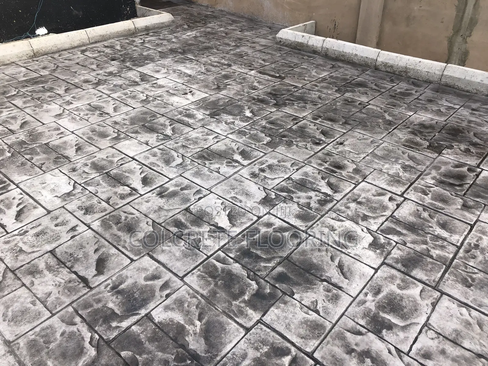 Light Grey Slate Stamped Concrete