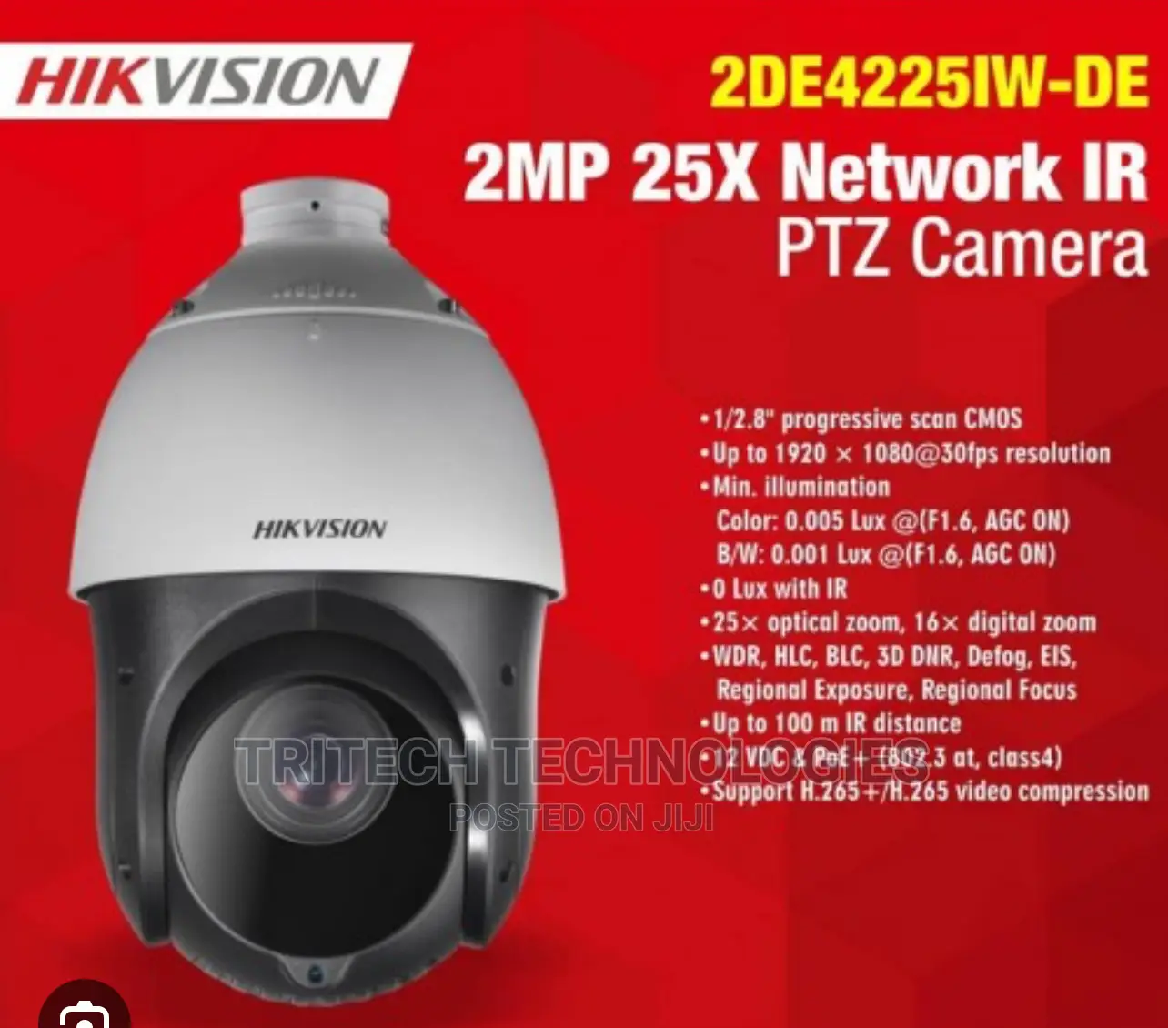 Hikvision PTZ IP 2mp 25X Darkfighter IR Ds-2de4225iw-De(S5)