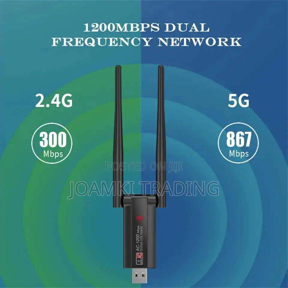 1200mps Dual-Band Usb Wifi Adapter, Network Card 4 Computer