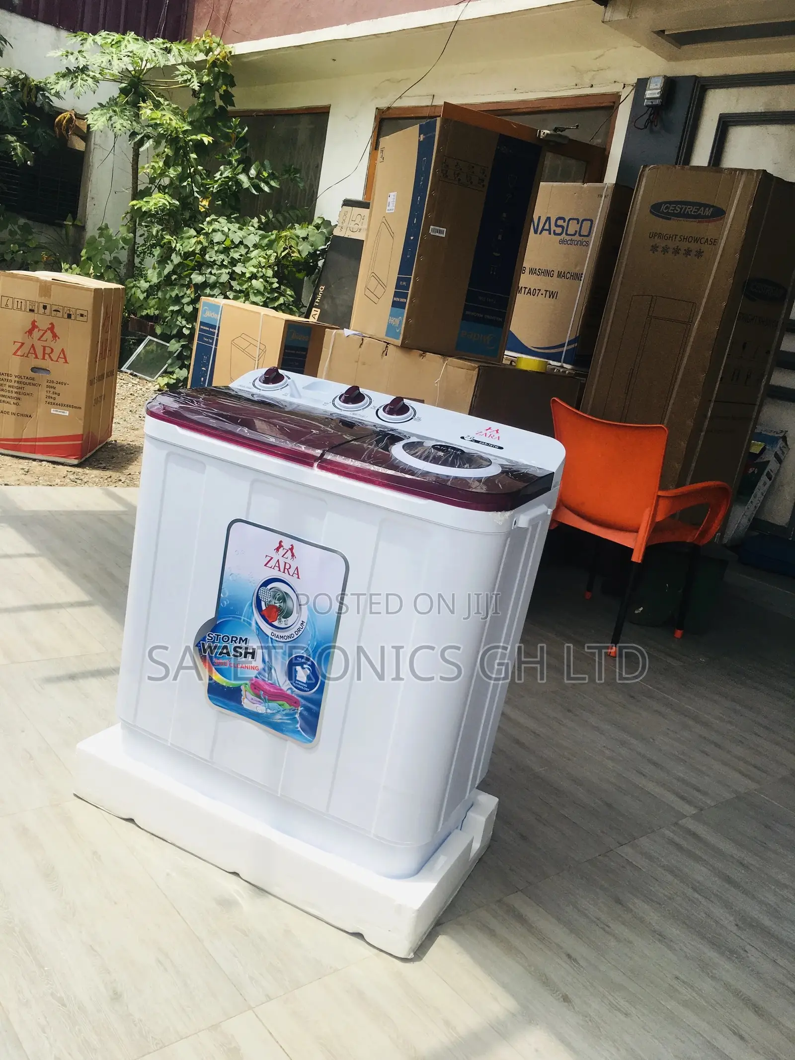 Semiautomatic White Zara 7kg Washingmachine Topload Red 