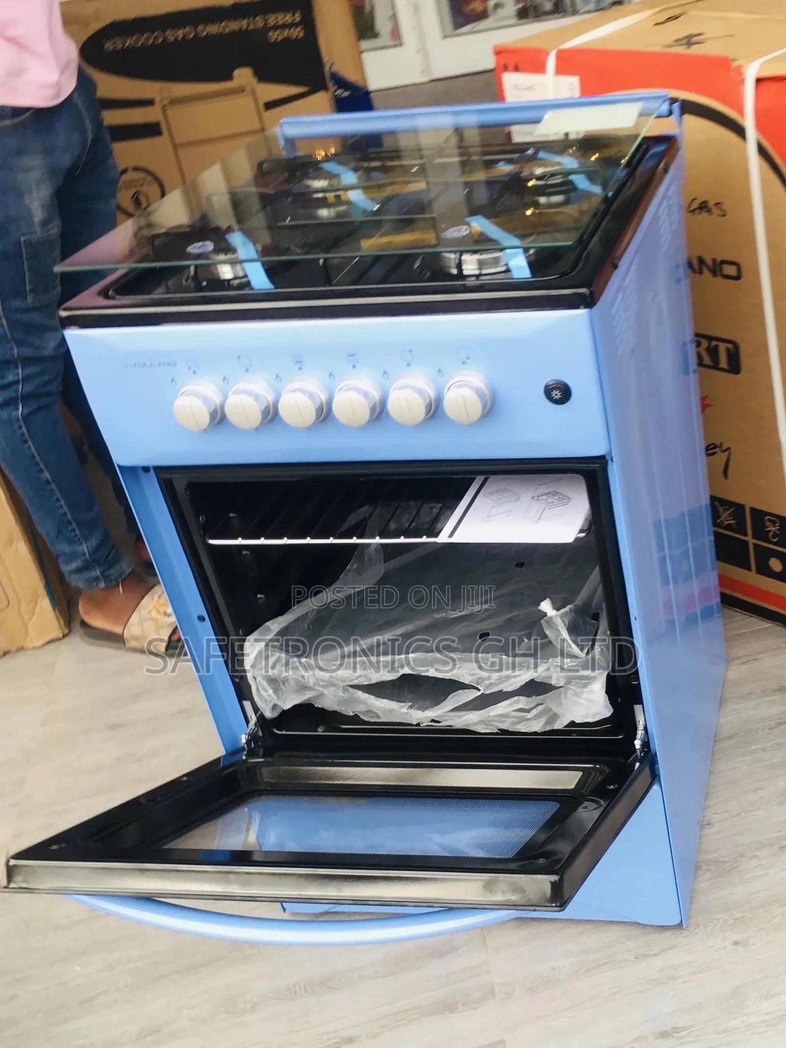 4 Gas Burner Oven With Grill 50x50 Volcano Blue