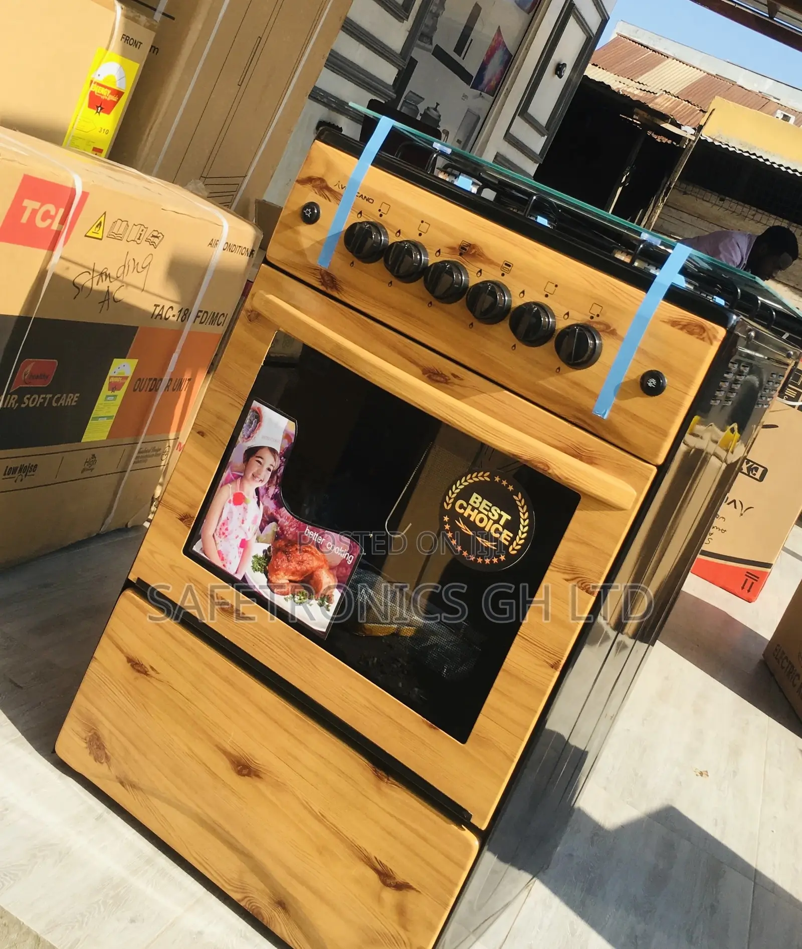 Oven With Grill 4 Gas Cooker Light Wooden 50x50 Cooker