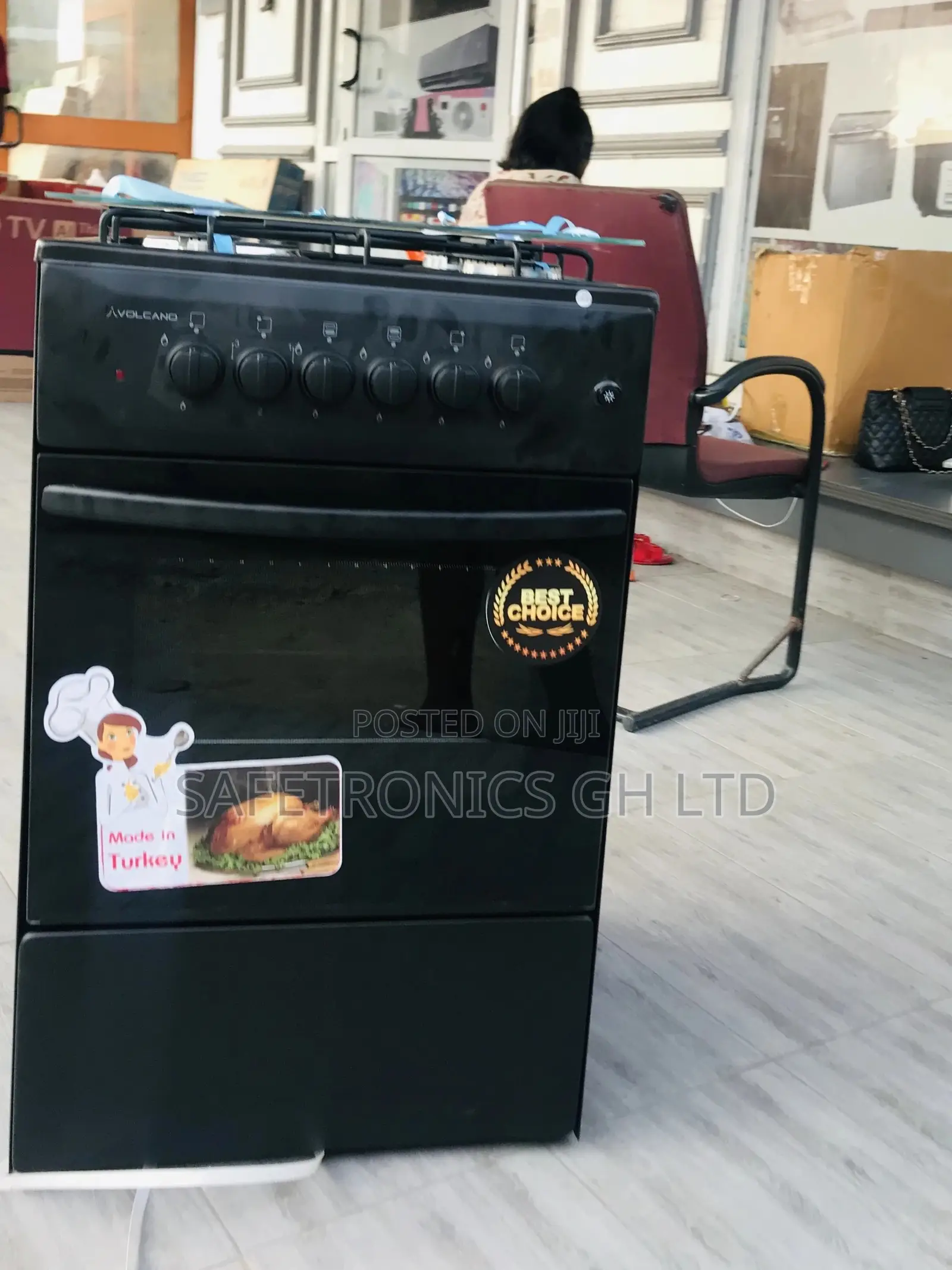 Volcano Black 50x50 Oven With Grill 3gas Burner 1 Electric