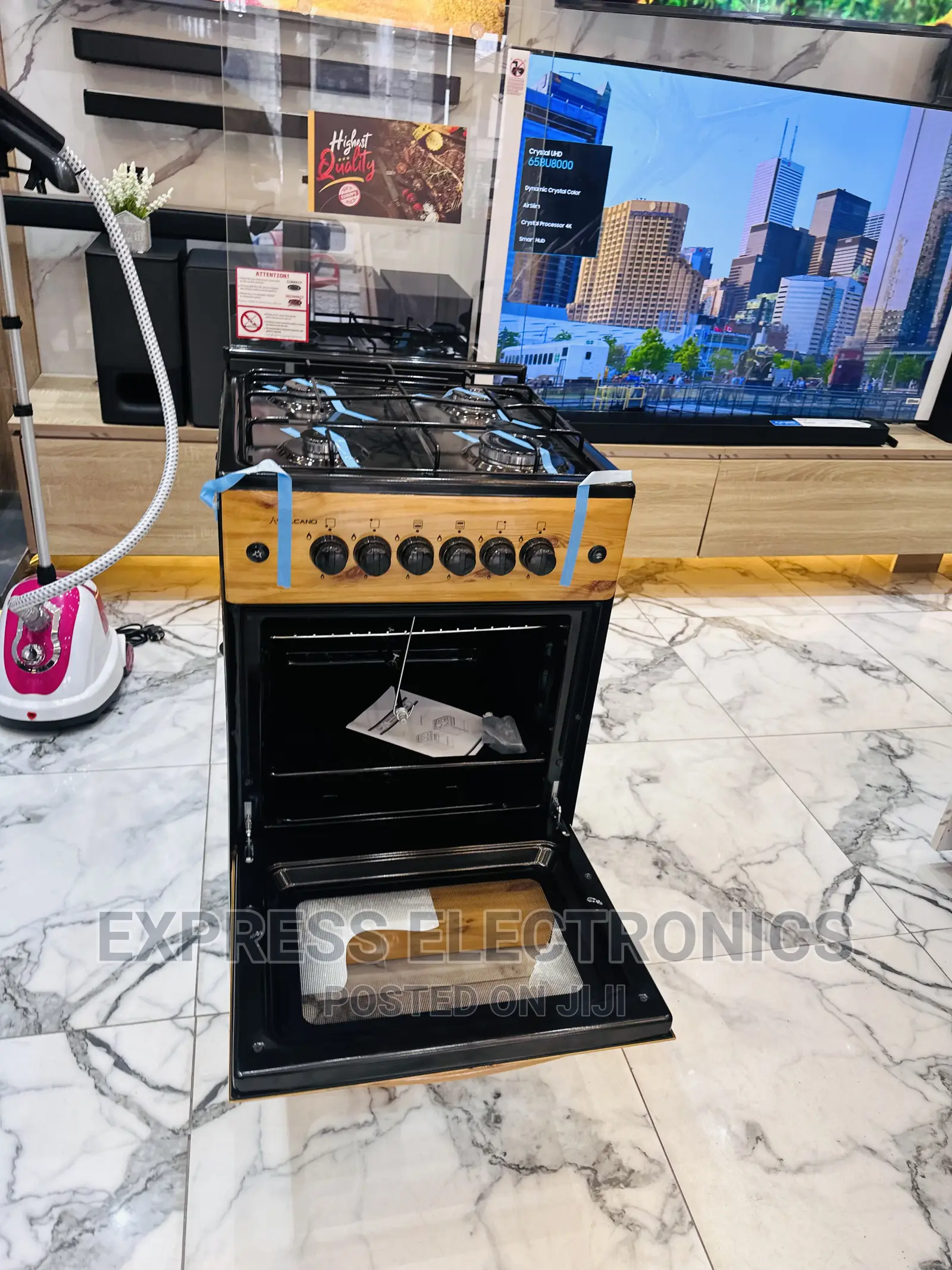 Hot  Deal on Light Wooden Gas Cooker Oven Grill 4b