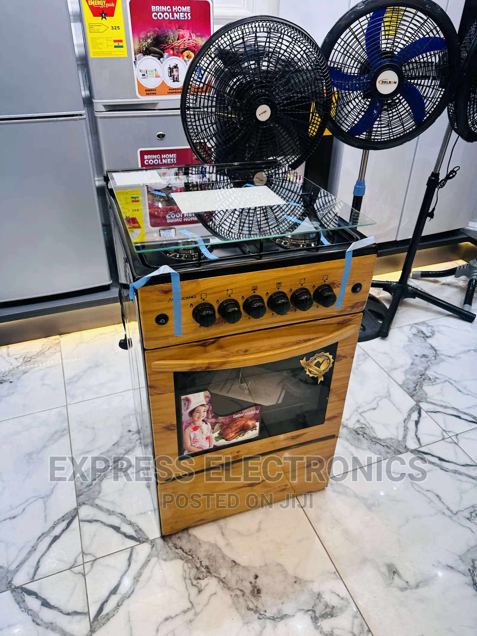 Light. Wooden Gas Cooker 4burrber Grill 50/50 Oven