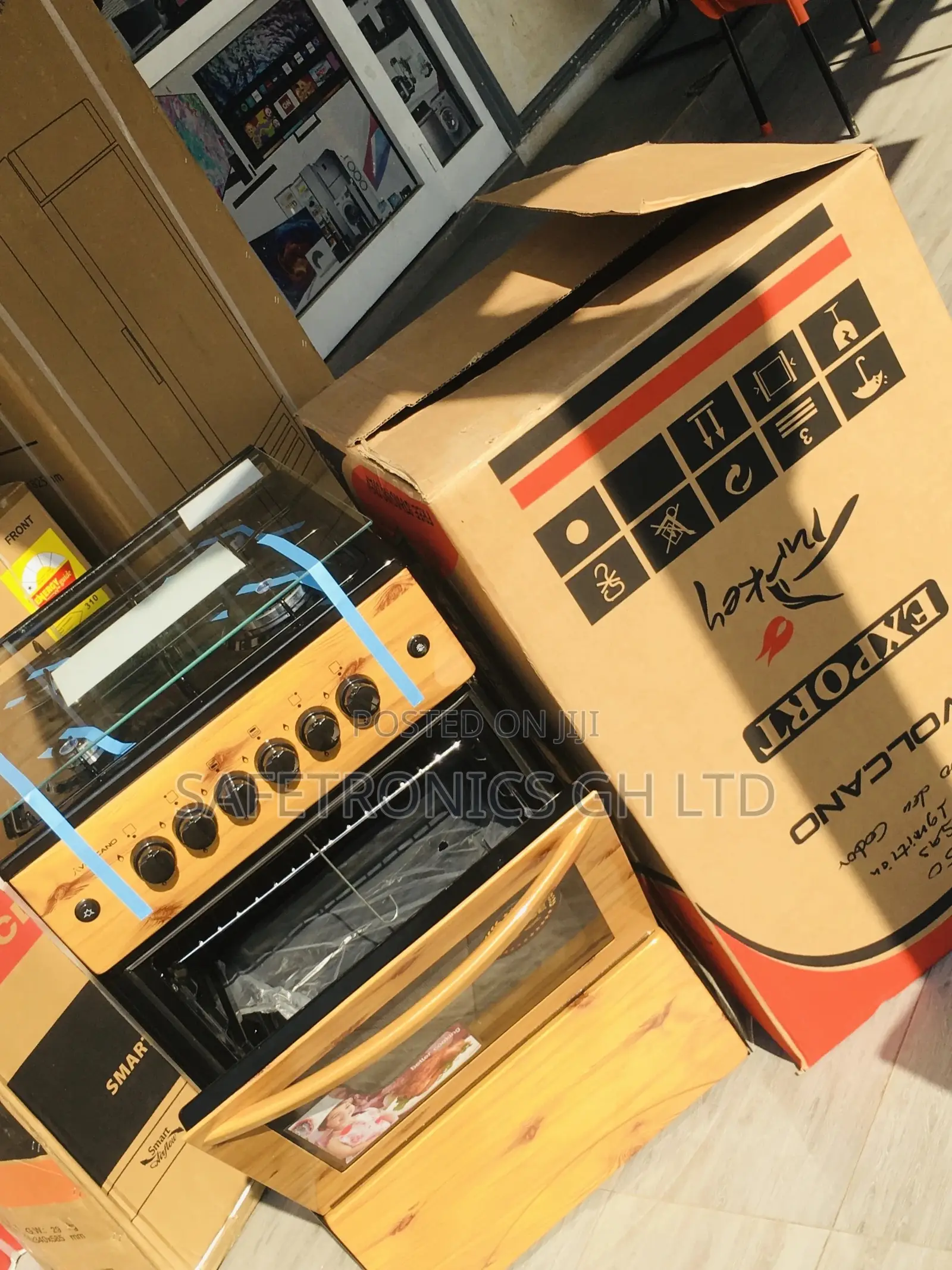 Wooden Light 4 Gas Oven With Grill 50x50 Volcano 
