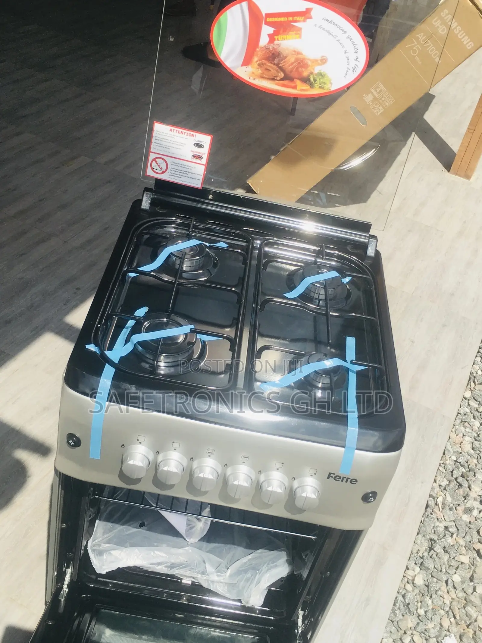 Ferre Reliable 4 Gas Burner Oven With Grill 50x55 Gray