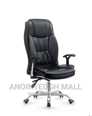 Executive Leather Swivel Chair - Black