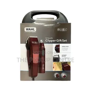 Wahl Hair Clipper Nose Ear Trimmer Maroon 18 Piece Set