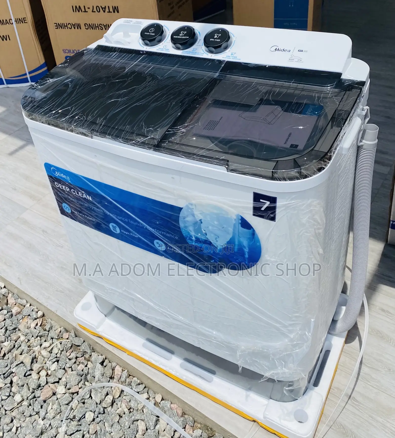 Extremely Quality Midea 7kg Top Load Washing Machine(White).